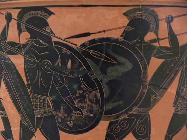 In the phalanx, no one fought alone. While Greek myth certainly elevated individual combat, their style of warfare was very much a collective effort. source
